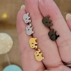 ELEPHANT STUD EARRINGS, Choice of Color